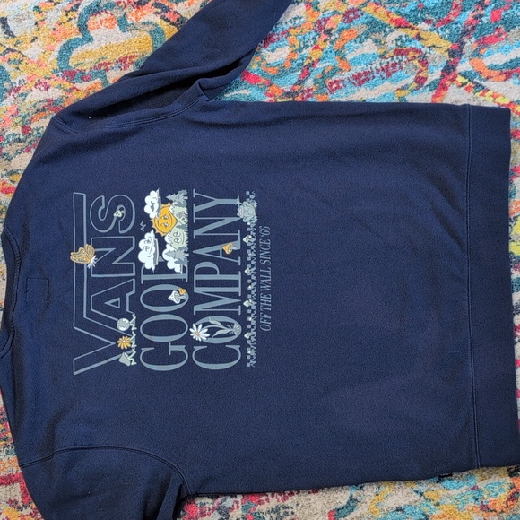 Vans Navy Sweatshirt Long Sleeve Logo XL - Picture 4 of 5
